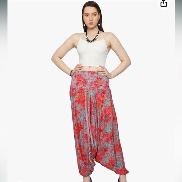 Harem Pants Womens OS Hippie Yoga Handmade Lounge Pants Romper Jumpsuit B3 - Picture 5 of 8